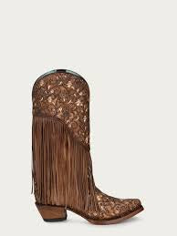 Corral C3876 Honey Glitter with Fringe Cowboy Boots