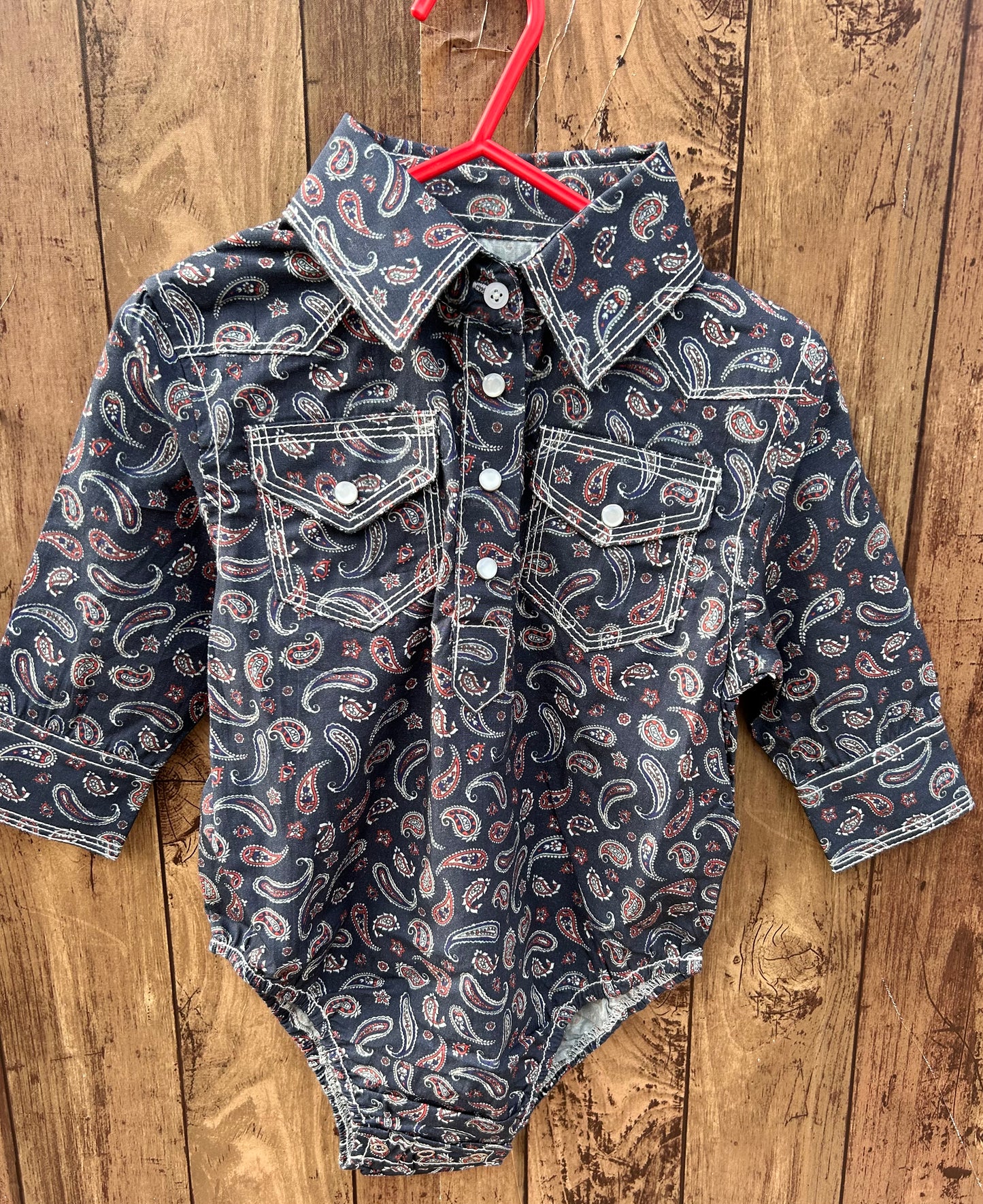 MontanaCo Baby Traditional Paisley Patterned Design Romper OB-1113
