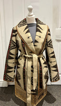 Load image into Gallery viewer, MontanaCo Aztec inspired Mid Length Wrap Around Coat L-24140
