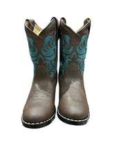 Load image into Gallery viewer, Smoky Mountain Boots 1623C Monterey Brown/Blue Western Childrens Boots
