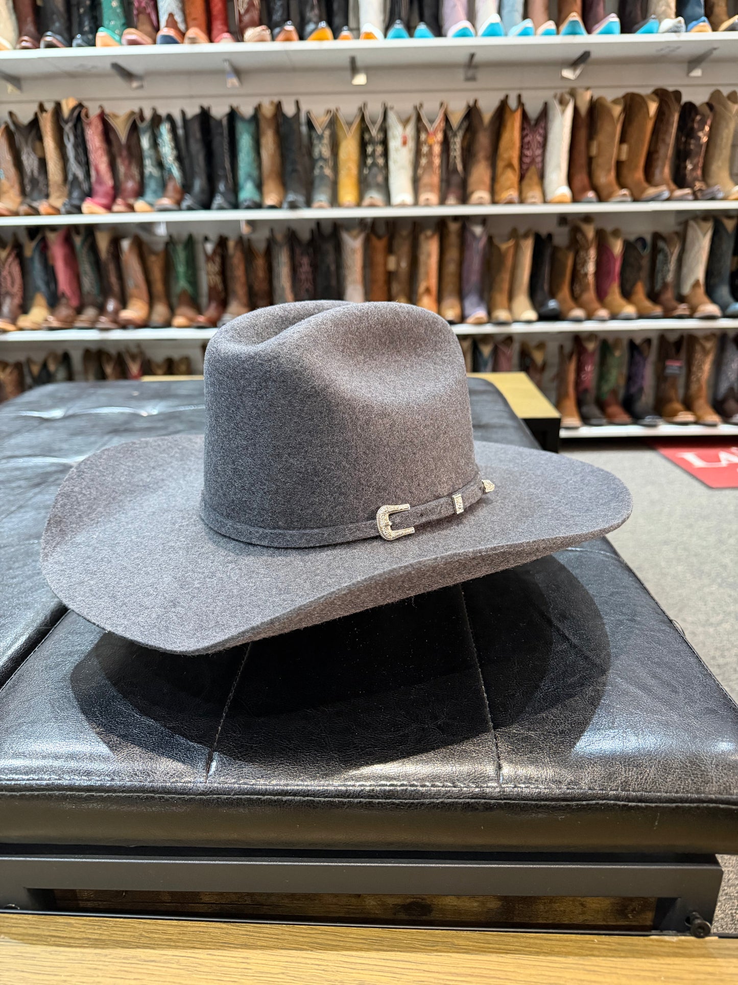 American Hat Makers Beau Cattleman Felt Cowboy Hat in Shadow Blue Tweed Fleck 710087