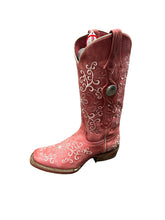 Load image into Gallery viewer, Ferrini Ladies Bella Handcrafted Red Cowboy Boots Square Toe
