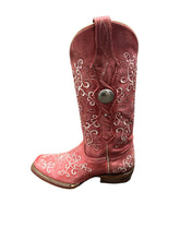 Load image into Gallery viewer, Ferrini Ladies Bella Handcrafted Red Cowboy Boots Square Toe
