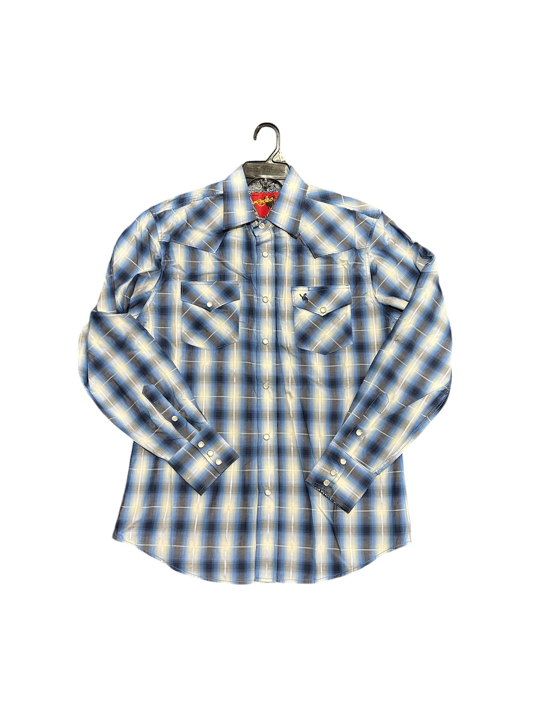 RODEO CLOTHING MEN'S PLAID WESTERN LONG SLEEVE SNAP SHIRTS PS400-461