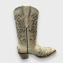 Load image into Gallery viewer, Corral Teens T0021 White Glitter inlay Cowboy Boots
