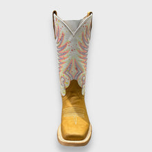 Load image into Gallery viewer, Corral Teens/Ladies J7125 Handcrafted Tan/White Embroidery Square Toe Cowgirl Boots
