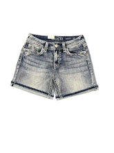 Load image into Gallery viewer, Grace Jeans Star Detail Pockets Mid Rise Jean Shorts EH51949
