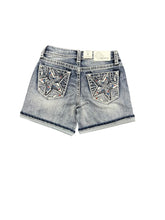 Load image into Gallery viewer, Grace Jeans Star Detail Pockets Mid Rise Jean Shorts EH51949
