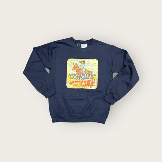 Ali Dee Cowgirl Up Graphic Crewneck in Navy