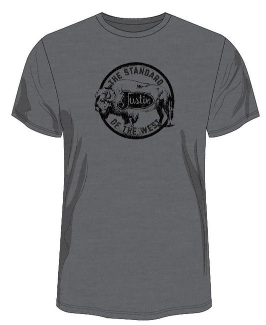 Justin Brands Kids T-Shirt Free Range County Kid in Charcoal J-G3168
