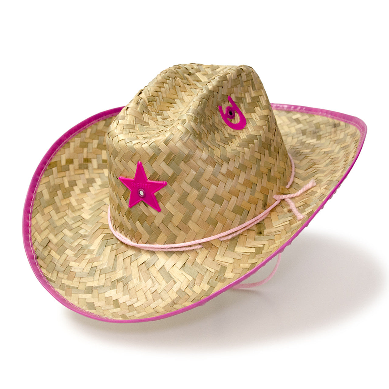 Western Express JJ-5 Palm Straw Hat Sheriff Pink
