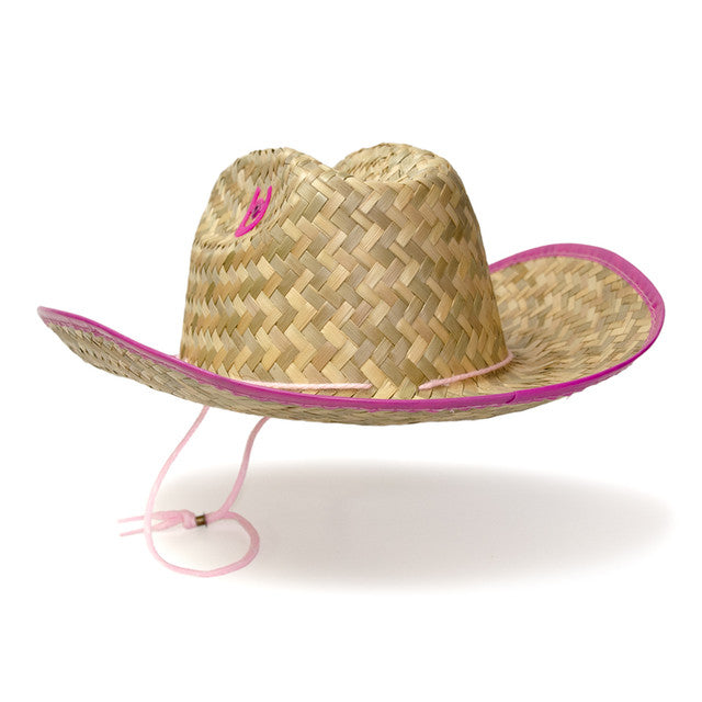 Western Express JJ-5 Palm Straw Hat Sheriff Pink