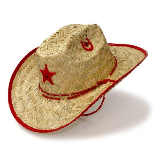 Western Express JJ-5 Palm Straw Hat Sheriff Red