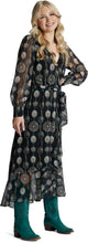 Load image into Gallery viewer, Justin Brands - Nicole Wrap Maxi Dress Black with Concho Design J-2295
