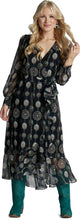 Load image into Gallery viewer, Justin Brands - Nicole Wrap Maxi Dress Black with Concho Design J-2295
