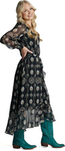 Load image into Gallery viewer, Justin Brands - Nicole Wrap Maxi Dress Black with Concho Design J-2295
