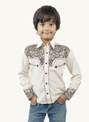 The American West Kids Shirt Armando #K019 in Beige