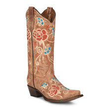 Load image into Gallery viewer, Circle G By Corral Ladies Cognac Floral Embroidery Boots L5847
