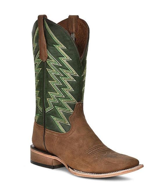 Circle G L5978 Cinnamon/Green Mens Cowboy Boots