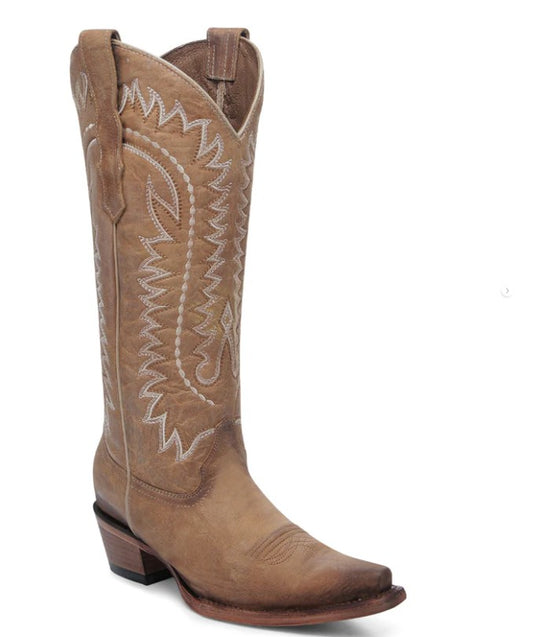 Circle G by Corral L6277 Embroidery Sand Snip Toe Ladies Cowboy Boots