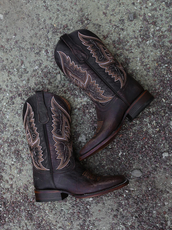 Circle G by Corral L6296 Embroidery Chocolate Wide Square Toe Mens Cowboy Boots