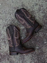Load image into Gallery viewer, Circle G by Corral L6296 Embroidery Chocolate Wide Square Toe Mens Cowboy Boots
