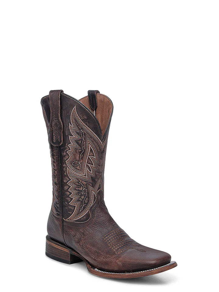 Circle G by Corral L6296 Embroidery Chocolate Wide Square Toe Mens Cowboy Boots