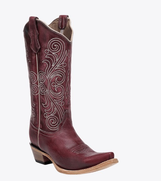 Corral Circle G L8033 Ladies Spiral Wine Cowboy Boots