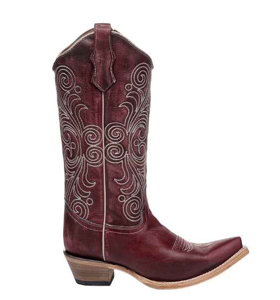 Corral Circle G L8033 Ladies Spiral Wine Cowboy Boots