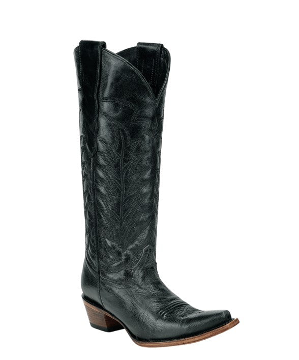 Circle G L8077 Black Embroidery Tall Top Cowboy Boots