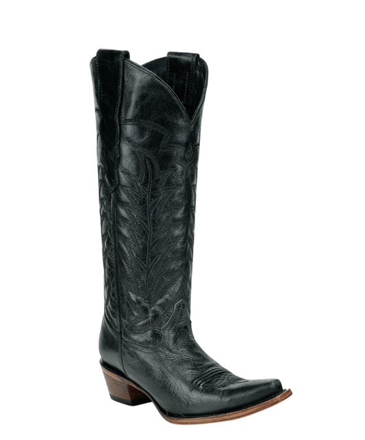 Circle G L8077 Black Embroidery Tall Top Cowboy Boots