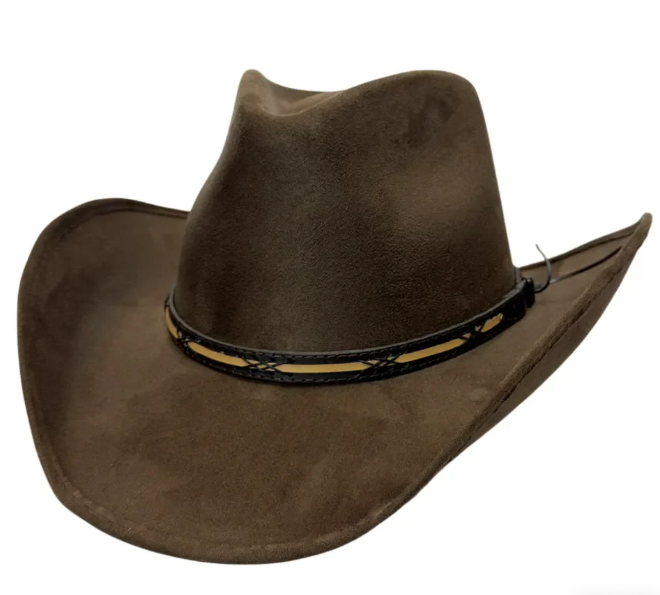 American Hat Makers Lawman Pinch Top Cowboy Hat in Brown