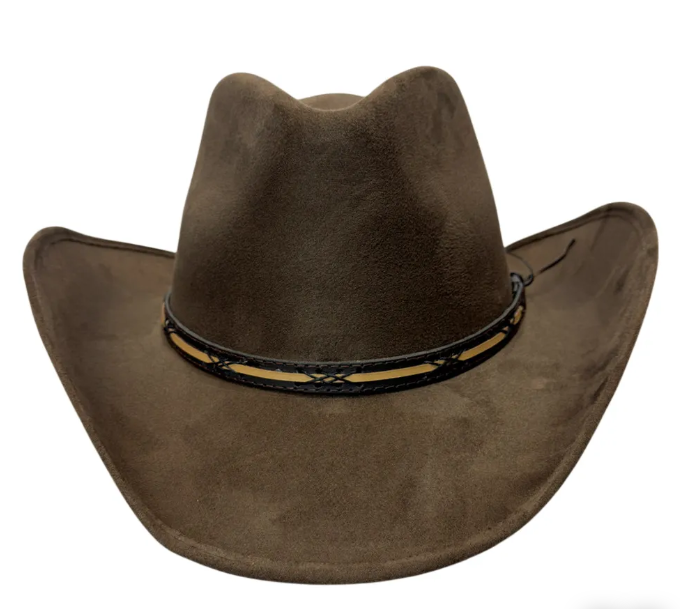 American Hat Makers Lawman Pinch Top Cowboy Hat in Brown