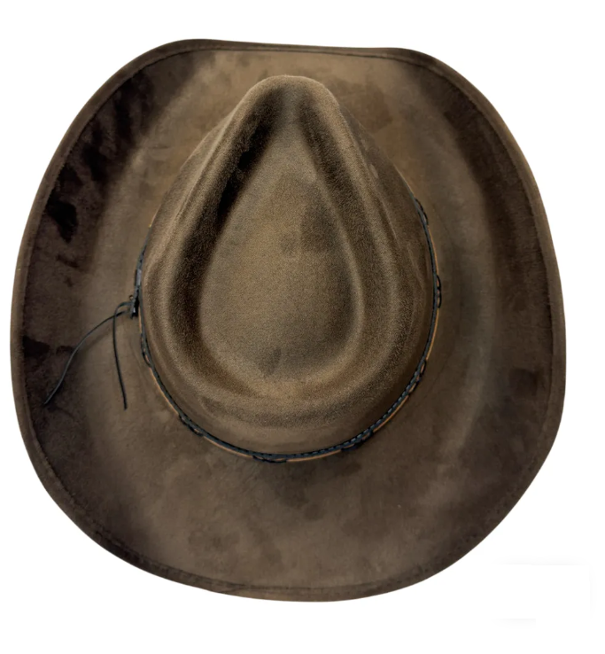 American Hat Makers Lawman Pinch Top Cowboy Hat in Brown