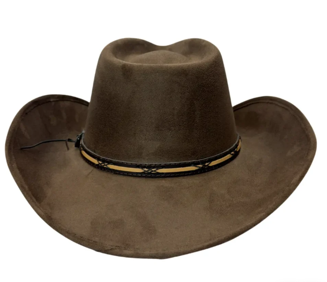 American Hat Makers Lawman Pinch Top Cowboy Hat in Brown