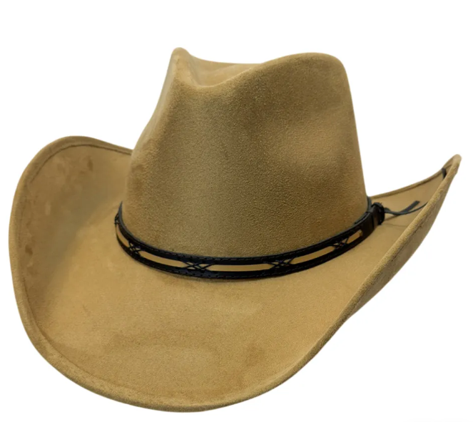 American Hat Makers Lawman Pinch Top Cowboy Hat in Camel