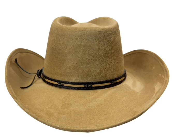 American Hat Makers Lawman Pinch Top Cowboy Hat in Camel
