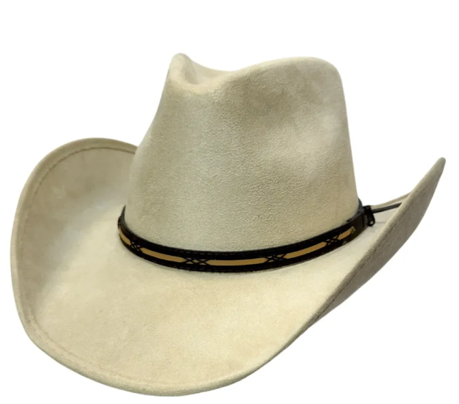 American Hat Makers Lawman Pinch Top Cowboy Hat in Cream
