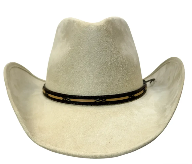 American Hat Makers Lawman Pinch Top Cowboy Hat in Cream