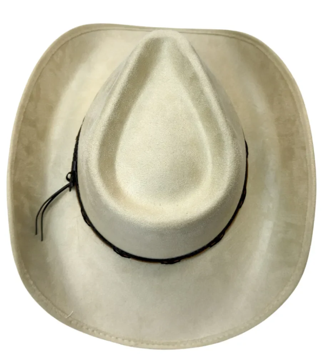 American Hat Makers Lawman Pinch Top Cowboy Hat in Cream
