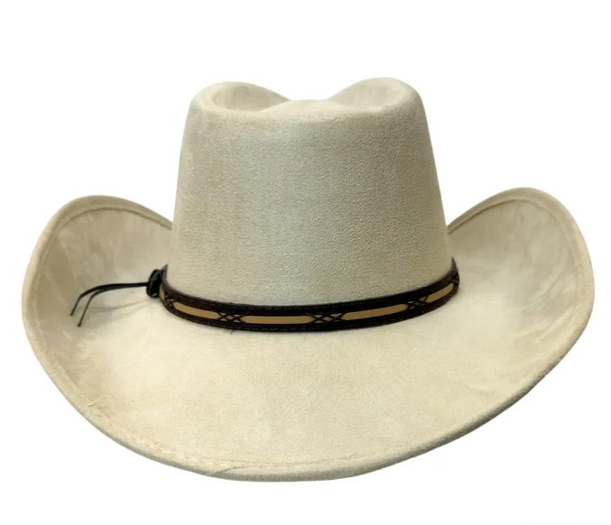 American Hat Makers Lawman Pinch Top Cowboy Hat in Cream
