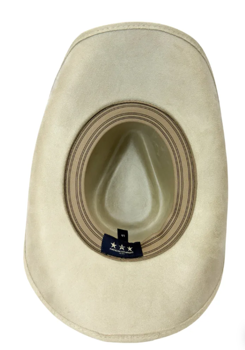 American Hat Makers Lawman Pinch Top Cowboy Hat in Cream