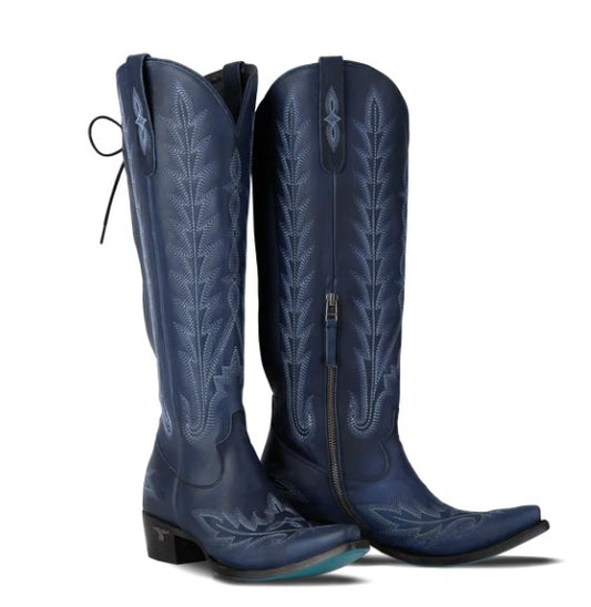 Lane Boots LB0562T-050 Lexington Knee High Corset in Midnight Navy