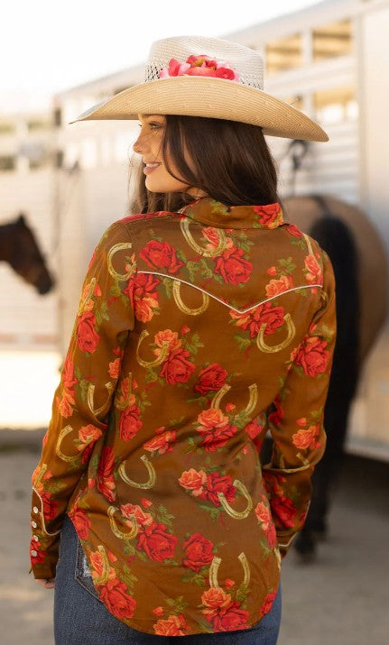 Rodeo Quincy Lucky Lisa Button Up Ladies Western Blouse