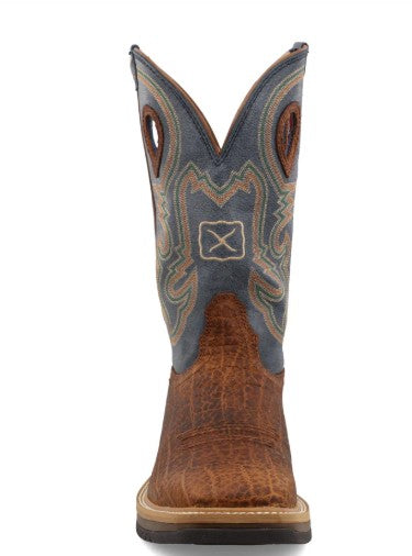 Twisted X Mens Western Boots MHM0022 in Distressed Saddle & Peacock