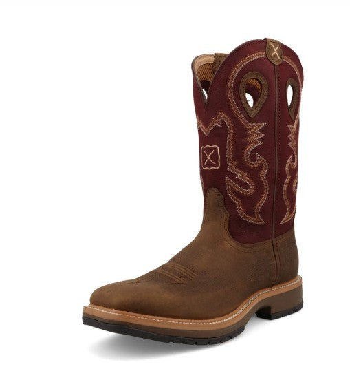 Twisted X Mens Western Boots MHM0025 in Brunette & Oxblood