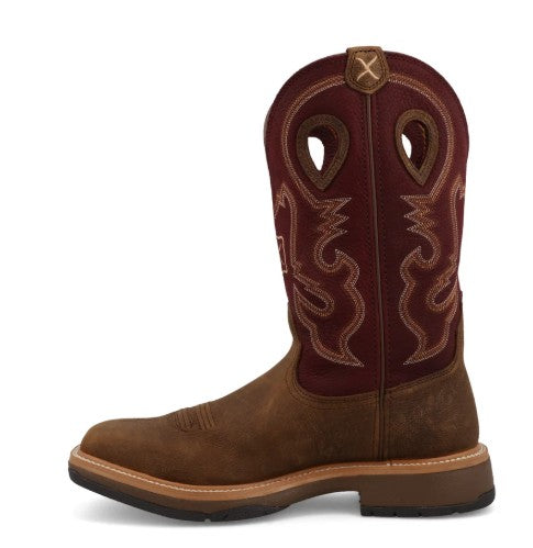 Twisted X Mens Western Boots MHM0025 in Brunette & Oxblood