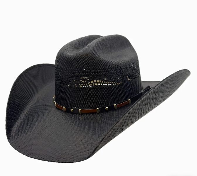 American Hat Makers Montana Straw Cattleman Cowboy Hat in Black