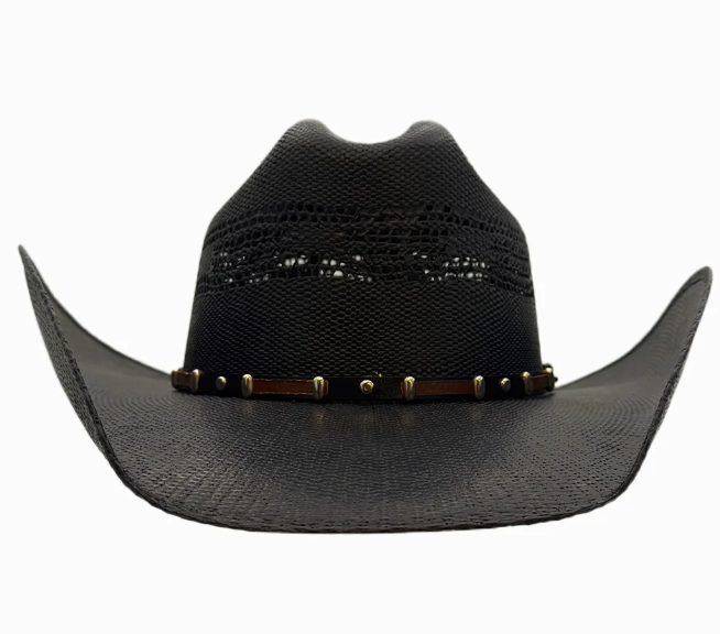 American Hat Makers Montana Straw Cattleman Cowboy Hat in Black