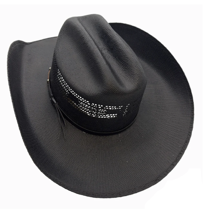 American Hat Makers Montana Straw Cattleman Cowboy Hat in Black